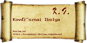Kovásznai Ibolya névjegykártya