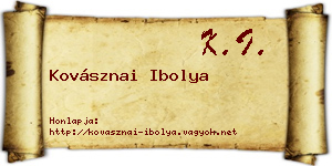 Kovásznai Ibolya névjegykártya